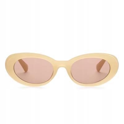 BOP-06 CREAM_BL Oval Retro Sunglasses SOLEO