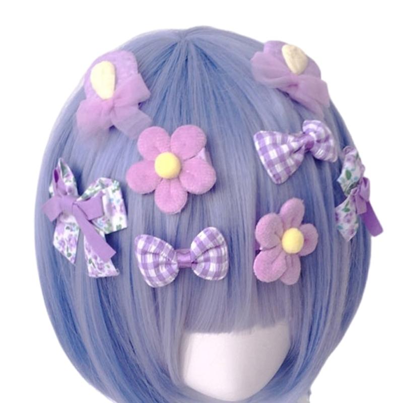 Casual Barrettes Hair Clip Flower Sweet Colorful Flat Clip Hairpin Colorful Bowknot 2000s Hair Clip for Bunches