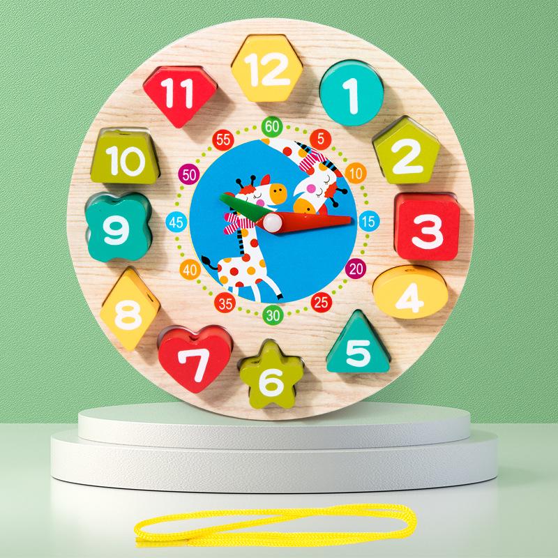 Digital Bead Clock Toy: Educational Shape Recognition and Stringing Set for Kids