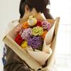 Knitted Carnation Hand-made Flower with Wool Hand Crocheting Artificial Packing Bag Home Decor