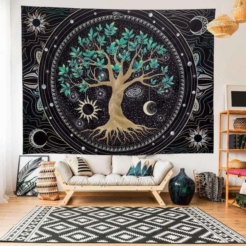 Colorful Tree of Life Wall Tapestry 75x100