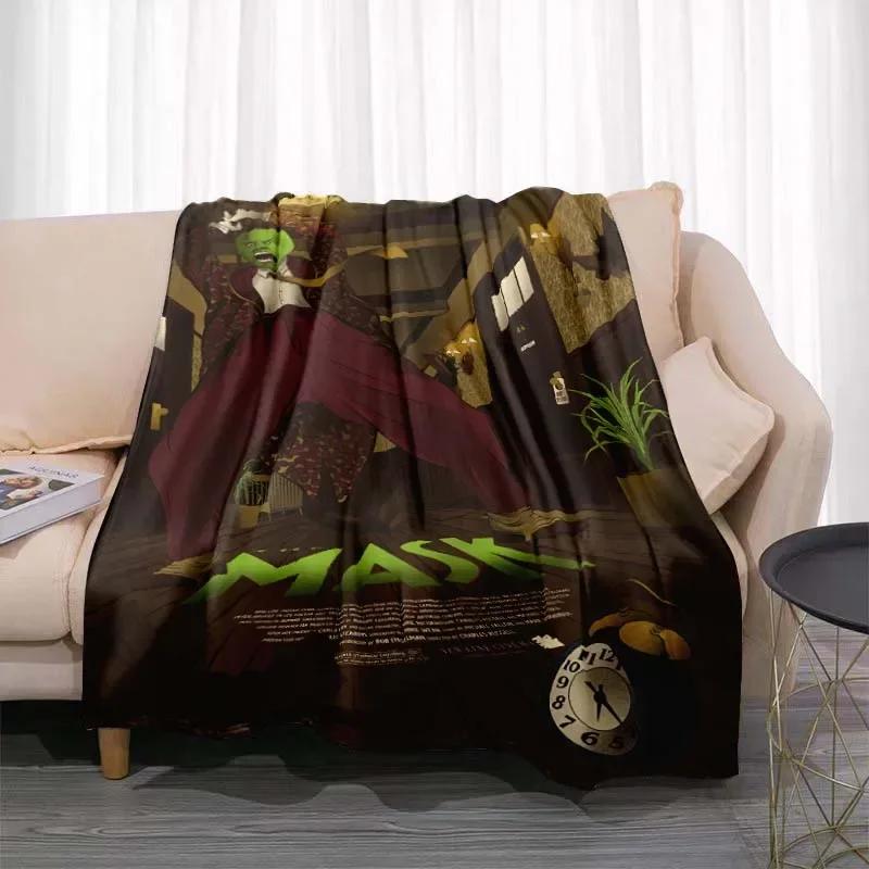 3D MASK Cartoon Blanket Jim Carrey Pattern Bedroom Living Room Home Decoration Picnic Blanket Children's Room Blankets for Beds