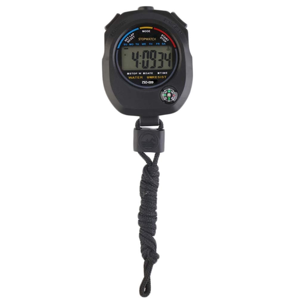 Cluoling Stopwatch Sports Digital Timer Waterproof Measures In for Referees and with Strap Included Stopwatch, 0.01 Seconds, Training,