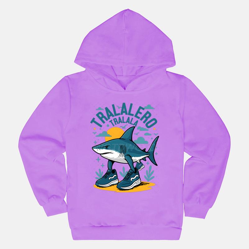 Autumn 3D Funny Shark Pattern Printed Hoodies Fashionable Casual Sports Long Sleeved Children's Boy Hooded Sweatshirts