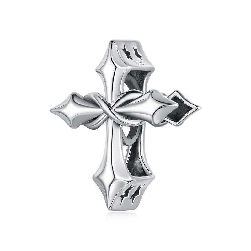 WOSTU 925 Sterling Silver Jesus Virgin Mary Pendant Charm The Hand of Fatima Bead Fit Bracelet Necklace DIY Prayer Family Gift