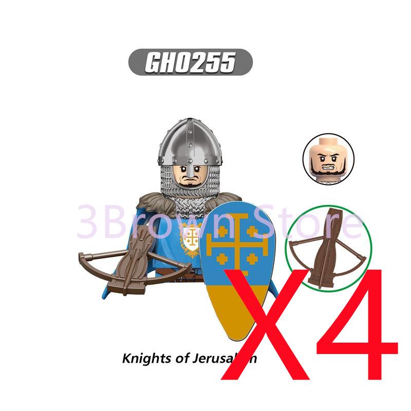 MOC Medieval Building Blocks Castle Knights Army Soldiers Warrior Accessories Warhorse Helmets Shields Armor Toy Gifts S036 DIY