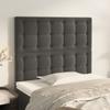 Day and Night - Day and Night Headboards 2 Units of Dark Gray Velvet 90x5x78/88 Cm