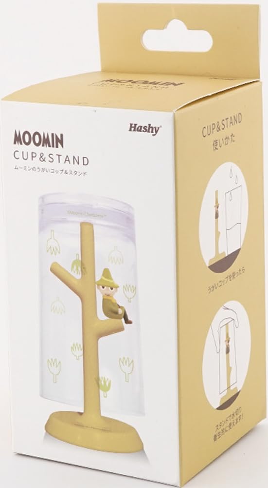 Hrnek na kloktání Hashy MOOMIN Snufkin Hrnek a Stojánek na figurku Hygienický Vnitřní a Stojánek, Sada, Odkapávač, MM-3254