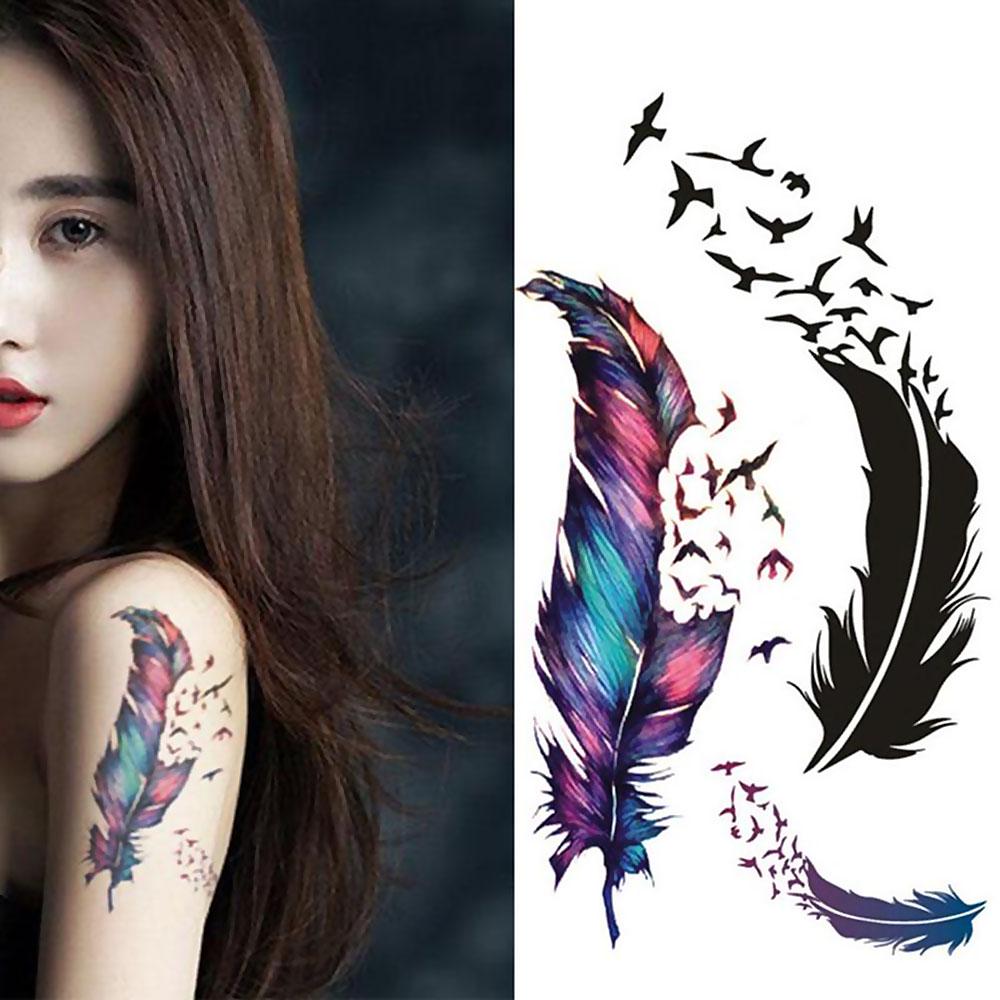 3d Stereo Feder Temporare Tattoo Aufkleber Wasserdichte Wasser Transfer Aufkleber Gunstig Kaufen Preis Kostenloser Versand Echte Bewertungen Mit Fotos Joom