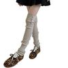 Japanese Ballet Styles Thigh High Leg Warmer Ribbed Knitted Split Buttons Over Knee Footless Socks for Fashionable Women