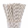 25-Pack Striped Biodegradable Paper Straws for Milk Tea and Beverages