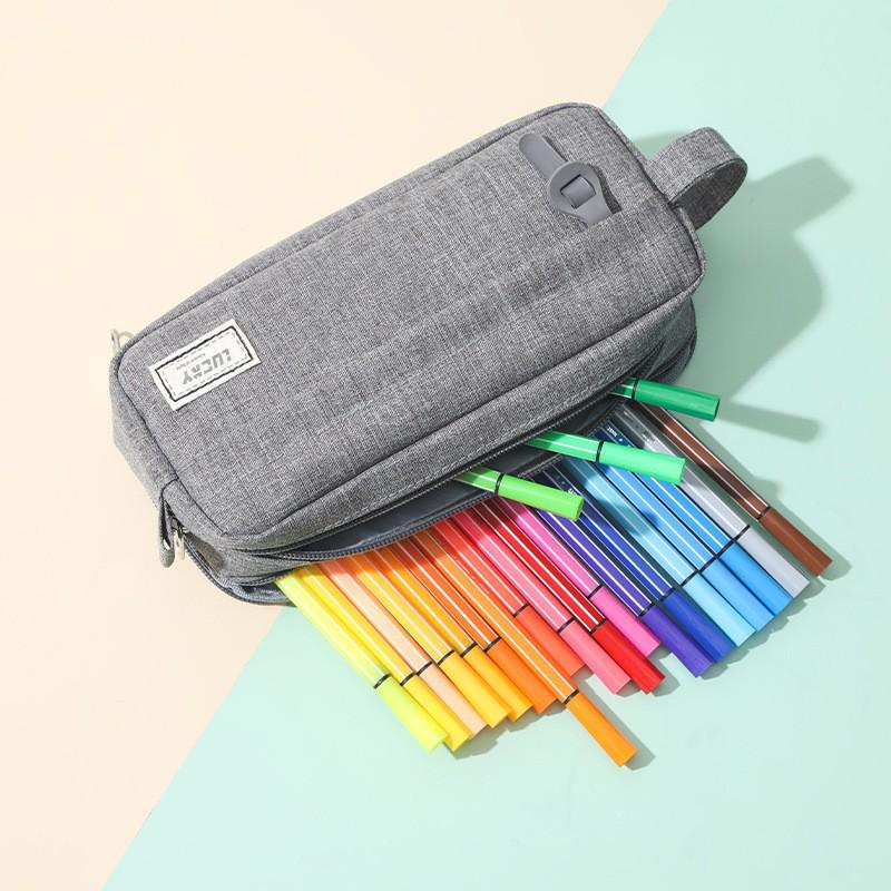Oxford High-Gloss Pencil Case for Students, Large Capacity Double-Sided Stationery Bag