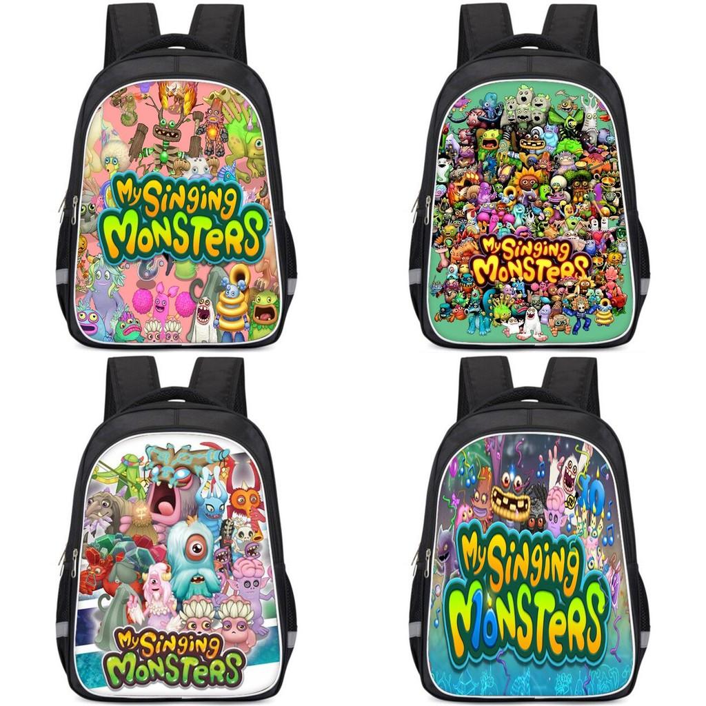 Durable Nylon My Singing Monsters Backpack With Vibrant Prints For School Kids