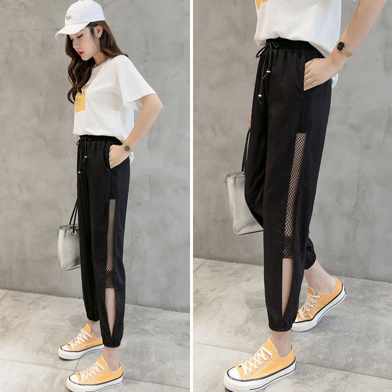 Women's Thin Harem Pants Summer Breathable Sweatpants Cropped Pants Quick Dry Ankle-length Trousers