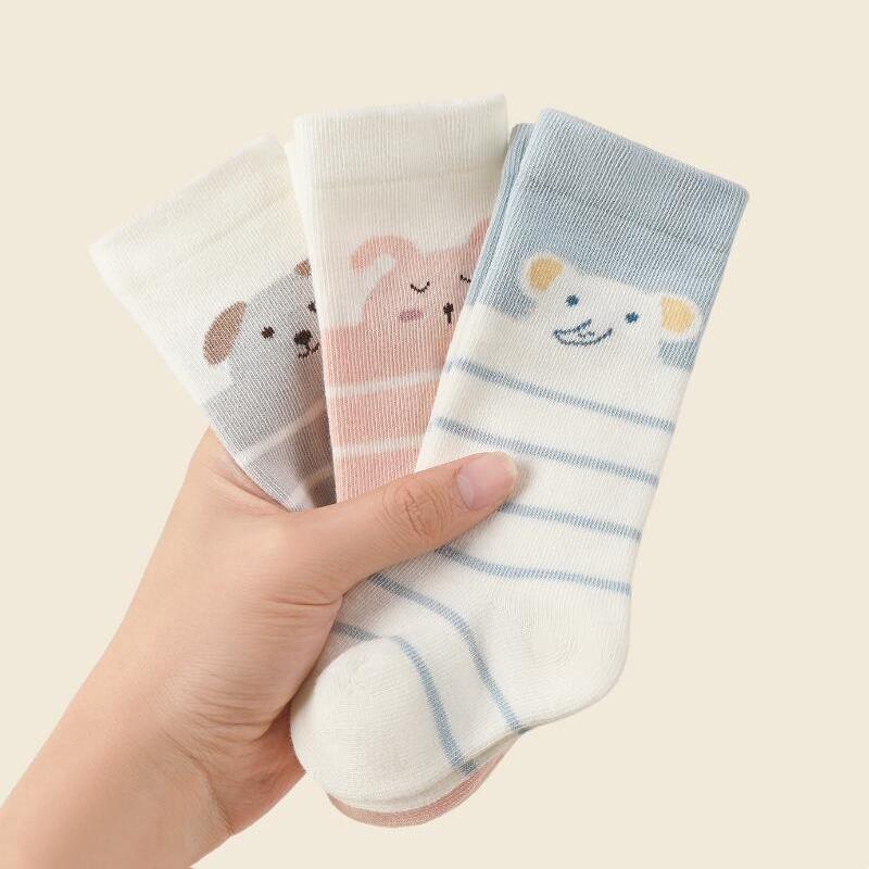 Cute Stripe Socks For Kids Long Tube Socks 0-5Year Boys Girls Baby Cotton Sock Autumn Winter Warm Stockings Children Footwear