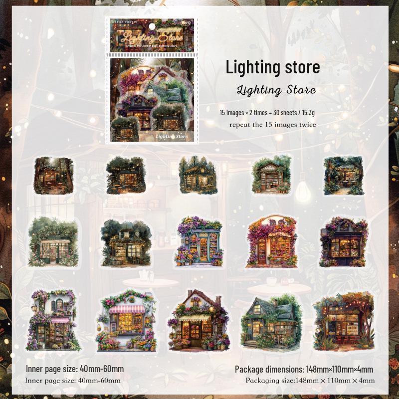 Sugar Poetry Nature Series - Forest Cabin Retro DIY Journal Stickers