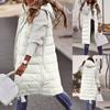 Women's Long Winter Coat Vest With Hood Sleeveless Warm Down Coat With Pockets Quilted Vest Down Jacket Quilted Outdoor Jacket