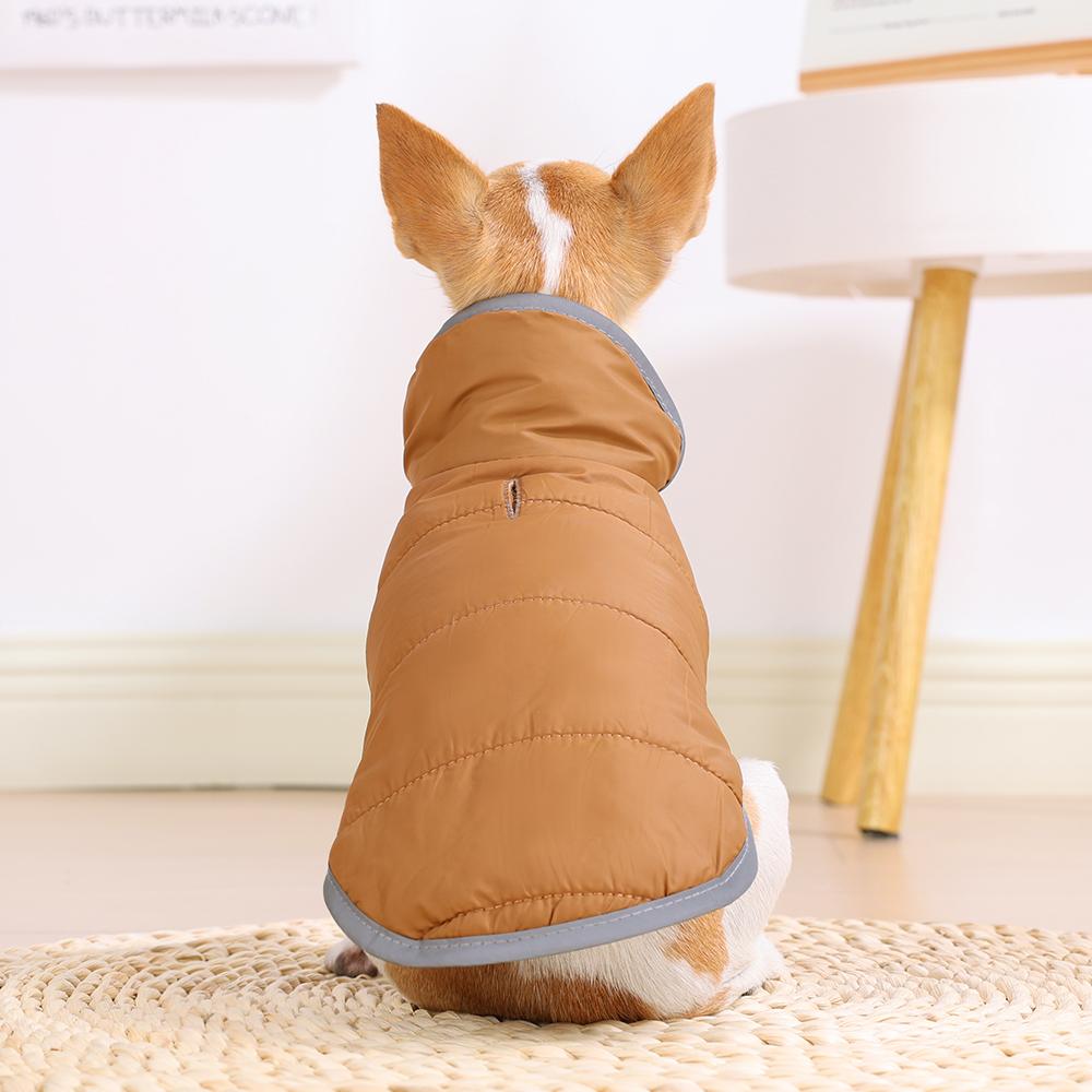 Reflective Pet Jacket With Leash Hole Reversible Waterproof Dog Outfits For Small Medium Dogs Cat Warm Chihuahua Vest For Winter