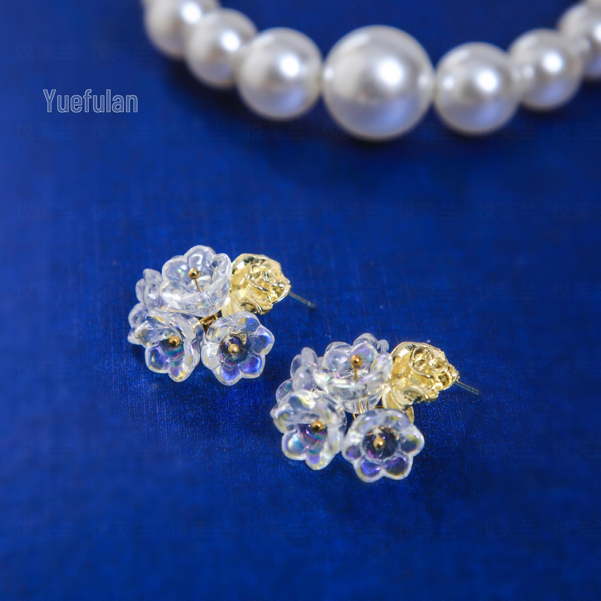 Красочные серьги «Ландыш» и «Коробочка лотоса» под нефрит - Китайский национальный стиль 425