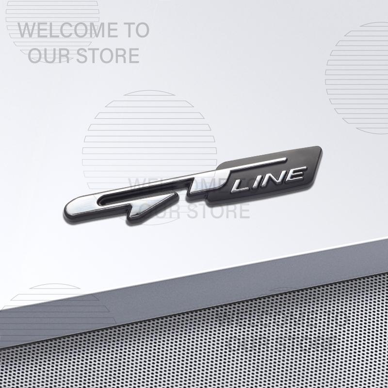 Car Decor Metal GT Line Lettering Front Grille Emblem 3D Sticker For Kia Kona Stonic Sorento Optima K5 Morning Rear Trunk Decals