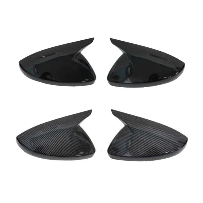Side Wing Rearview Mirror Cover Cap For Peugeot 208 2020-2025 Peugeot 308 2014-2020 508 2008 Carbon Fiber Black
