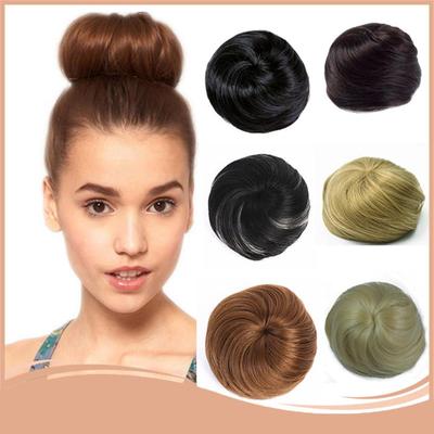 Synthetic Hair Bun Scrunchie Chignon Elastic Band Made Of Hair Clips High Temperture Fiber Hairpiece Ponytail Headwear