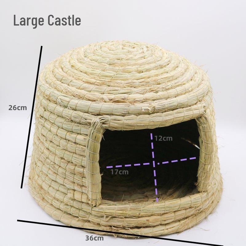 Handgeflochtenes Versteck für Chinchillas & Hamster: Warmes Holznest für Kaninchen & Meerschweinchen
