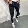 Jeans Menn Skinny Stripete Glidelås Denim Hull Vask Vintage Hip Hop Arbeidsbukser Slim Trykte jeans Europeisk Stor Størrelse