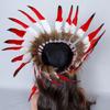 Lightweight Soft Adjustable Handcrafted Bohemian Native American Indian Feather Headdress for Cosplay Music Festivals & Costumes