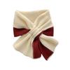 Short Scarf for Women Autumn and Winter Cross Knitted Scarf Korean Version Color Matching Winter Warm Lazy Neck Gaiter