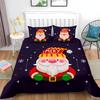 Christmas Duvet Cover Cartoon Santa Claus Elk Printed Comforter Cover Kid Festival Bed Gift Cute Bedding Suit Warm And Soft