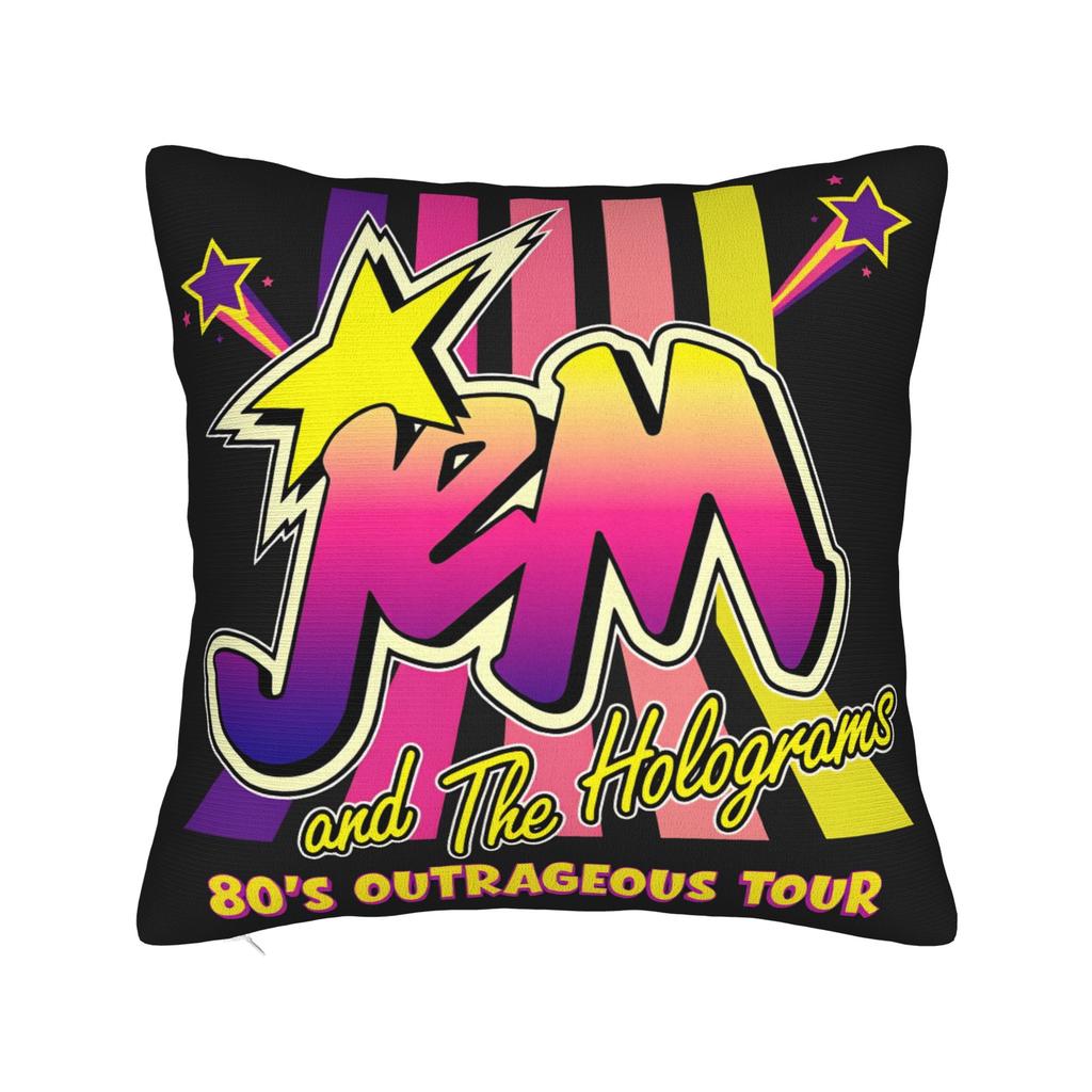 Kpop Style Jem And The Holograms Pillow Cover Comfy Cushion Cover Vintage Pillow Case For Sofa Couch Bed Living Room