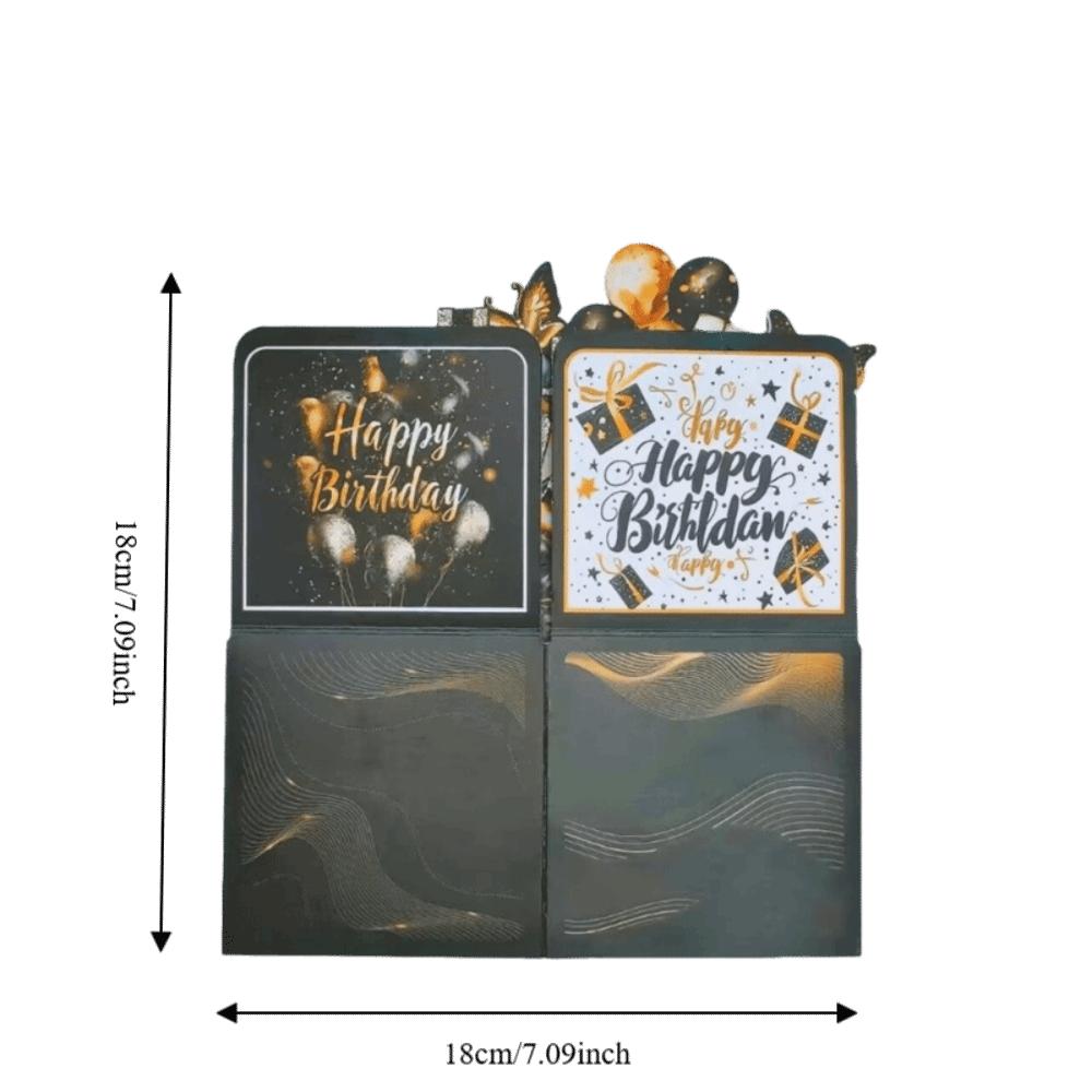 With Envelope 3D Birthday Card Cartoon Flowers Theme Pop-Up Birthday Card Butterfly Design Message Card Invitation Card