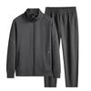 Men's Plus Size Stand Collar Cardigan Sports Suit - Autumn 2023 Casual Fitness Two-Piece Set