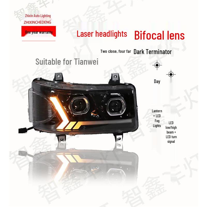 Compatible LED Dual Lens Headlight for Jiefang Tian V & Qingdao LED New Han V Tu V Lu V Models Standard