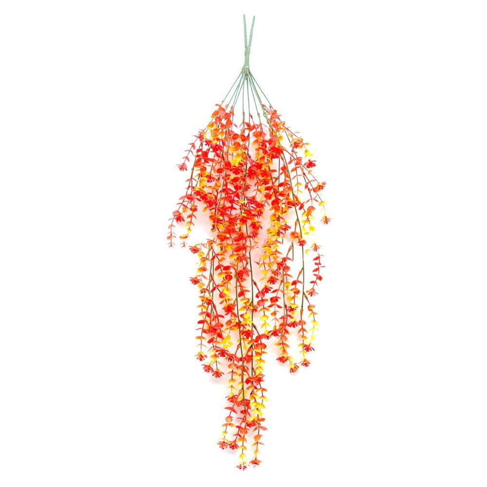

Realistic Design Lush Floral Arrangement Eucalyptus Flower Drooping Vine Plants Hanging Wall Decor светло-оранжевый