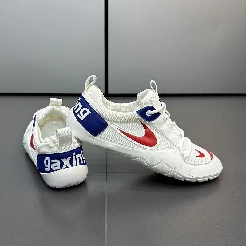Spring New White Shoes Mesh Breathable Platform Fashionable Stylish Outfit Men's Shoes Lightweight and Comfortable Sneaker