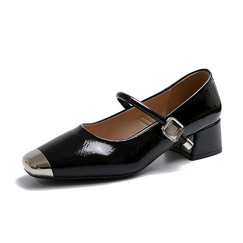 Fashion 2025 Hot Sale Mary Janes Women's High Heels Square Toe Chunky Heels Classics Daily & Office Pumps Women Shallow Slip On Shoes