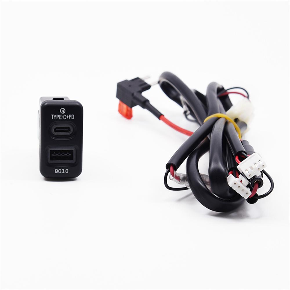 18W Car Charger Type-C+QC3.0 Fast Charging For Toyota Tacoma FJ Cruiser HILUX