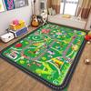 Kids Playroom Carpet Soft Non-Slip Baby Crawling Mat with Traffic Route Map Design for Bedroom Living Room