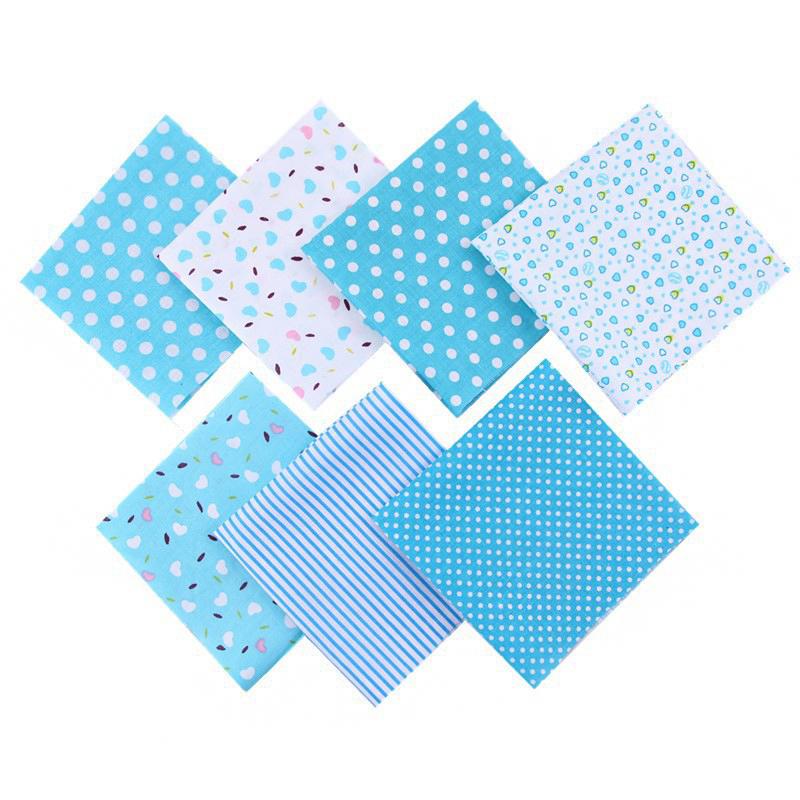 7pcs Quilting Patchwork Party Craft Fat Quarter Bundles Handmade Fabric Sewing Cotton Dolls Clothing 25x25cm