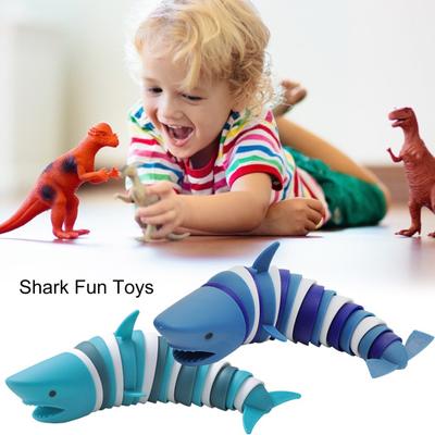Ocean Shark Squeeze Toys Fidget Toy Articulated Stim Cartoon Anti-stress Flexible Fidget Shark Slug Sensory Toy