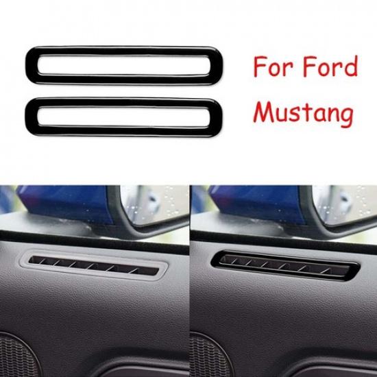 Gloss Black Interior Door Air Outlet Vent 2PCS Trim For Ford Mustang 2015-