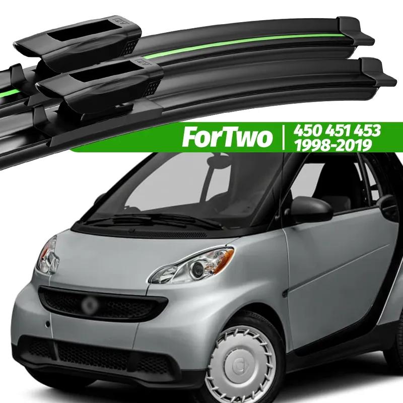 For Smart ForTwo 450 451 453 1998-2019 2pcs Front Windshield Wiper Blades 2000 2004 2008 2014 2018 Windscreen Window Accessories
