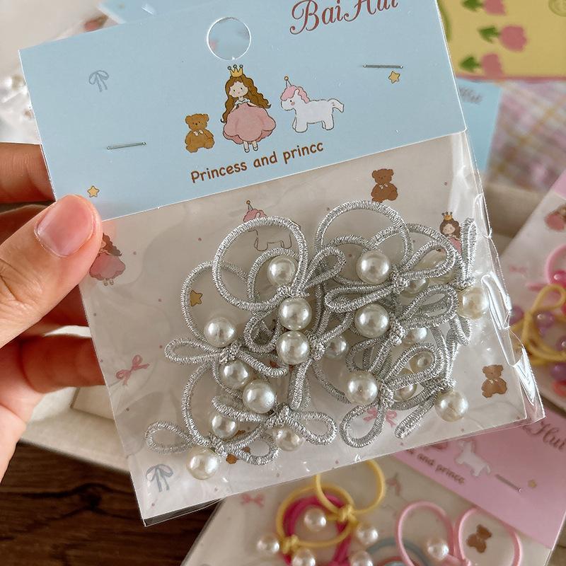 10Pcs Children's Elastic Hair Bands Candy Color Baby Girls Hair Rope Ties Ponytail Holder Rubber Band Hair Accessories Headwear