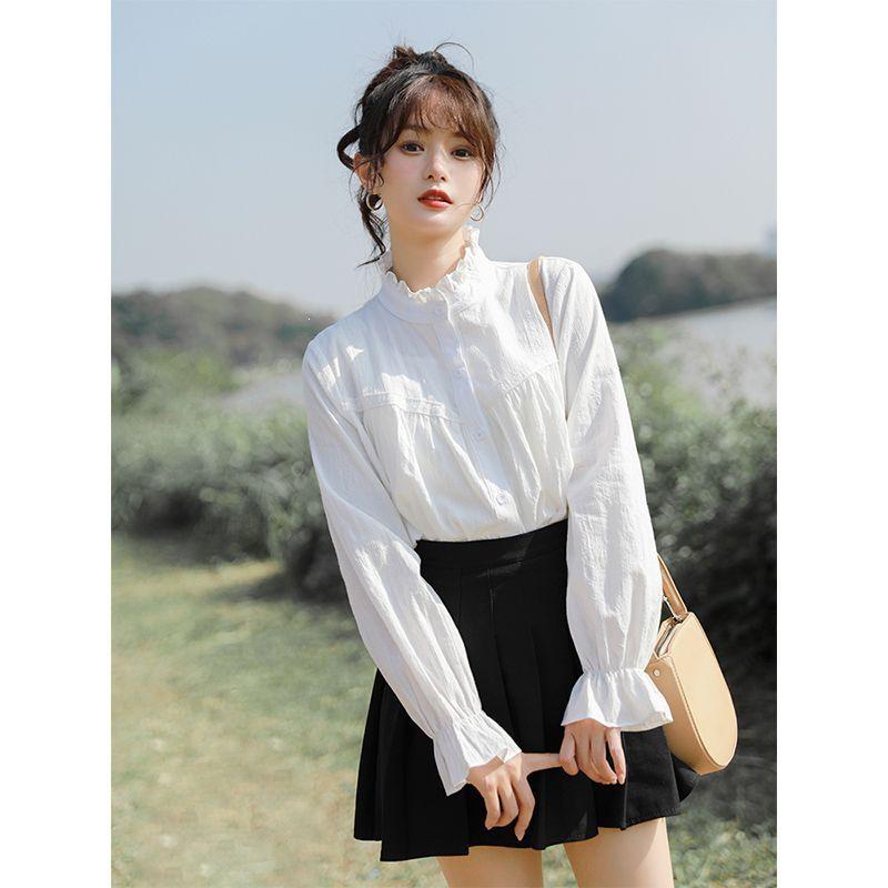 

Japanese Loose Long Sleeve Shirt & Pleated Skirt Set S 75-90 kg
