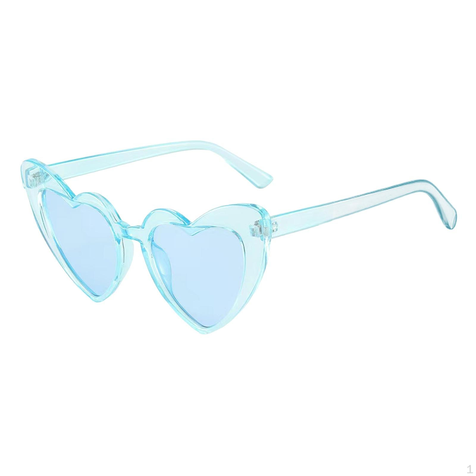 

Heart Shaped Sunglasses Eyewear for Party Favors Vacation Travel Summer Blue Frame