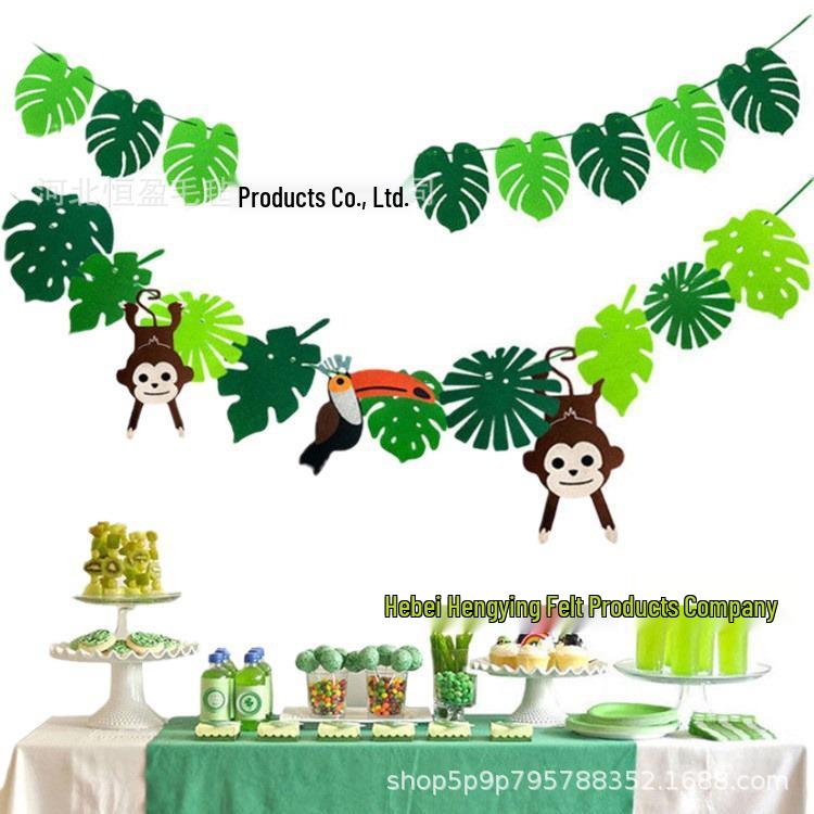 Felt Leaf Garland Party Banner - Birthday & Room Decoration Hanging Ornaments