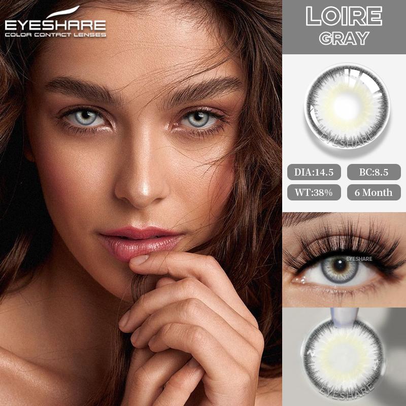 Eyeshare 2 Stück Neue Farbige Kontaktlinsen für Augen Mode Blaue Linsen Natur Weiche Linsen Schönheit Pupillen Make-up