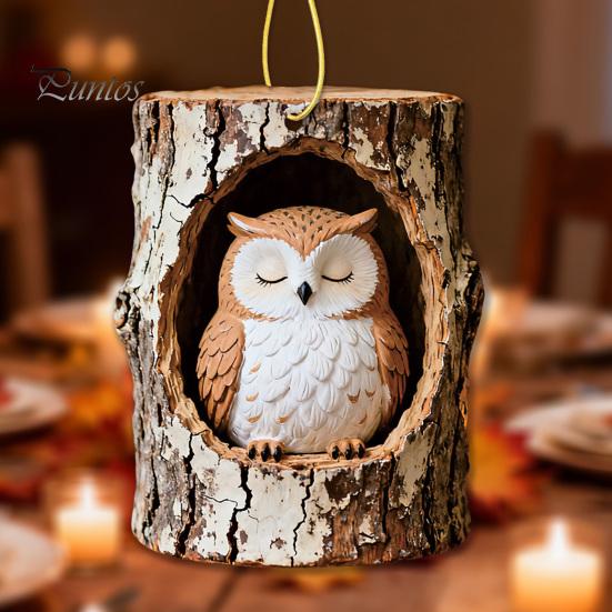 Festive Atmosphere Decorations Forest Animal Ornament, 2D Flat Woodland Acrylic Christmas Home Party Hanging Supplies Decoration for Tree, Holiday